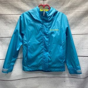Girls light blue Columbia windbreaker jacket size xxs zip front